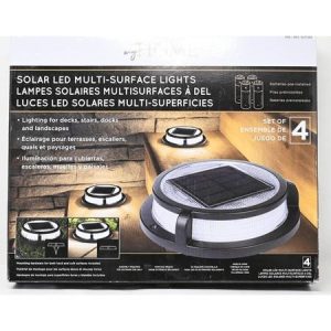 Solar Multi-Surface LED Lights 12 Lumen Deck Driveway Lights- 4 pack