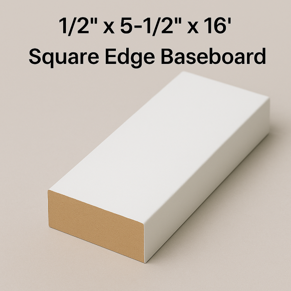 Round Edge Baseboard 1/2" x 5-1/2” x 16'