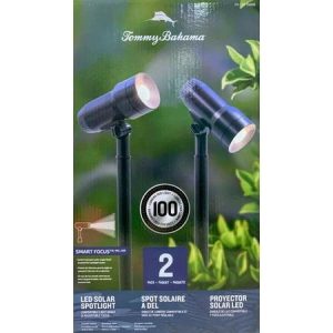 Tommy Bahama Smart Focus LED Solar Spotlight Pack of 2